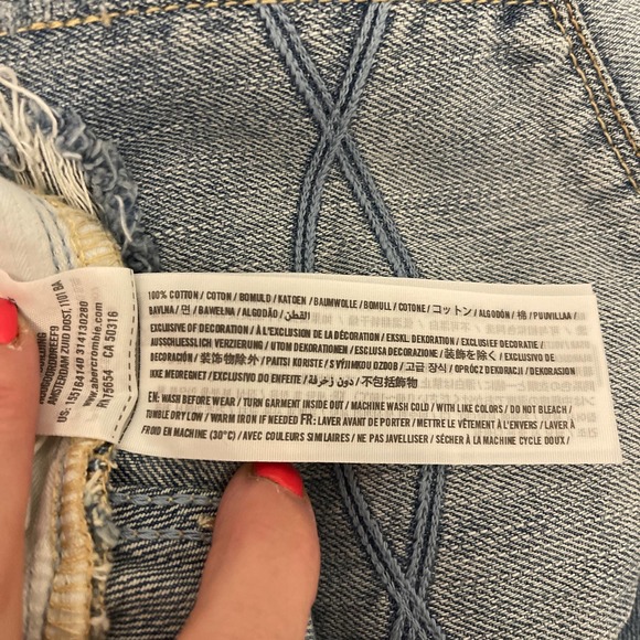 Abercrombie & Fitch Distressed Blue‎ Jeans Size 10 (30) Pre-owned - Picture 7 of 11